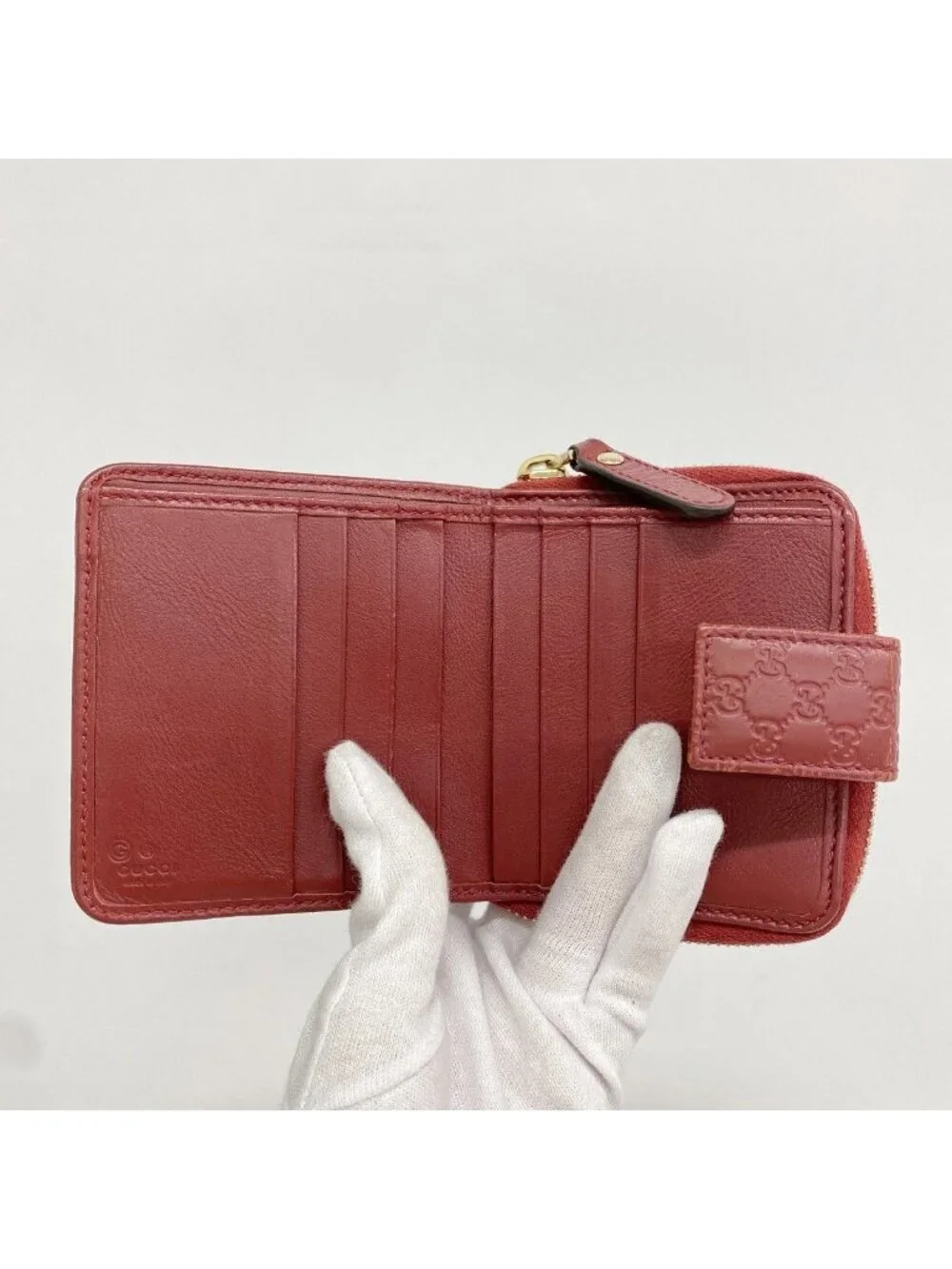 Gucci Wallet Micro Guccissima Leather Bordeaux Gold - Picture 3 of 9